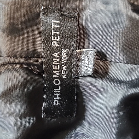 Philomena Petti Black Motorcycle Faux Leather Biker Jacket Large EUC - Picture 9 of 13